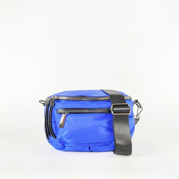 Bandolera Urbana Acolchada de Nylon Azul - KAF Bags