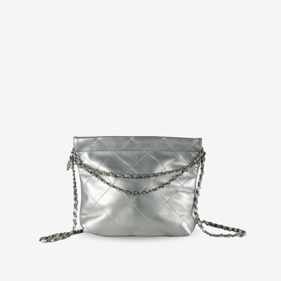 Bolso de Fiesta Rombos Plata de mujer, efecto piel - KAF Bolsos