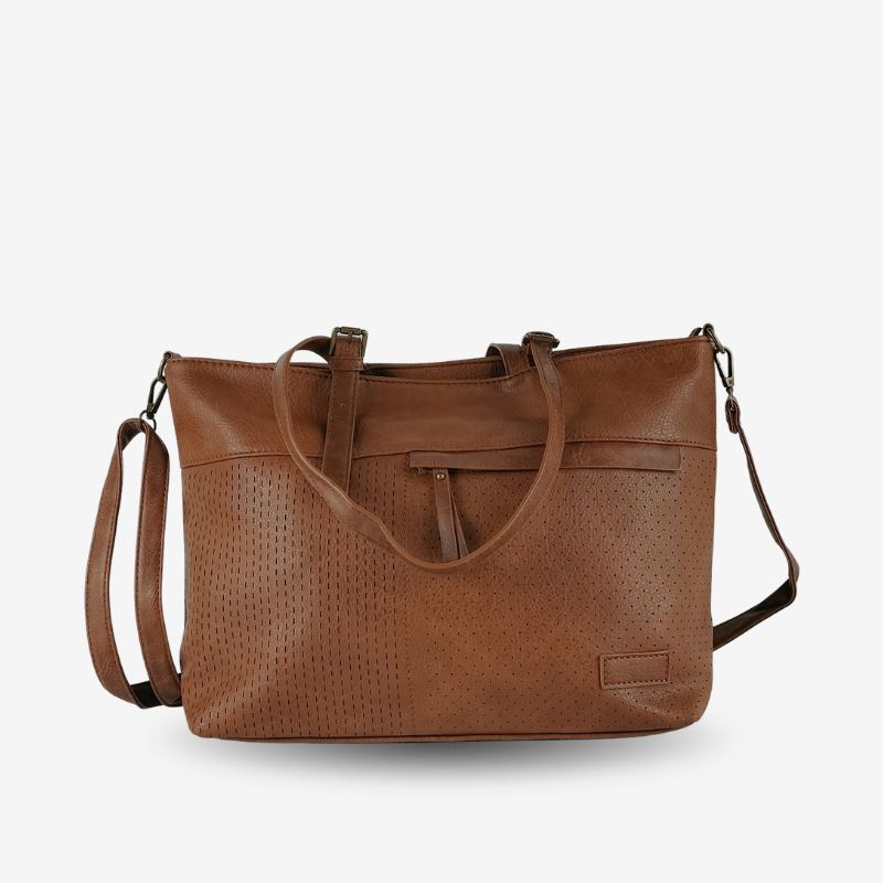 Shopper marrón con bandolera de mujer KAF Bolsos – foto 1