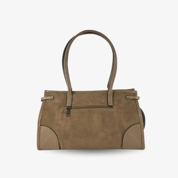 Bolso de Hombro Efecto Ante con Colgante