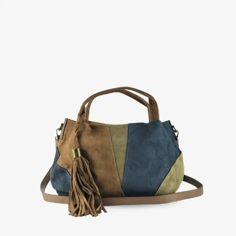 Bolso de Mano Efecto Ante Taupe