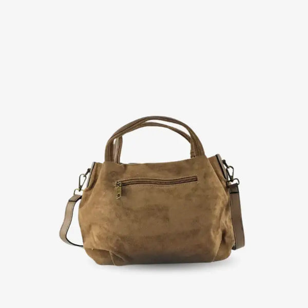 Bolso de Mano Efecto Ante Taupe