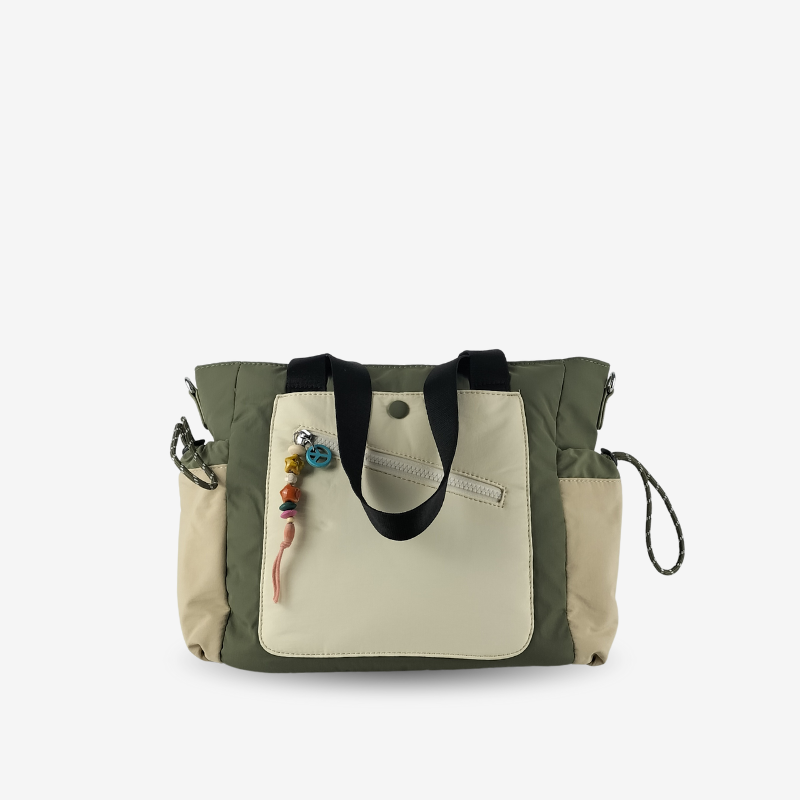 Tote Nylon Color Block Verde