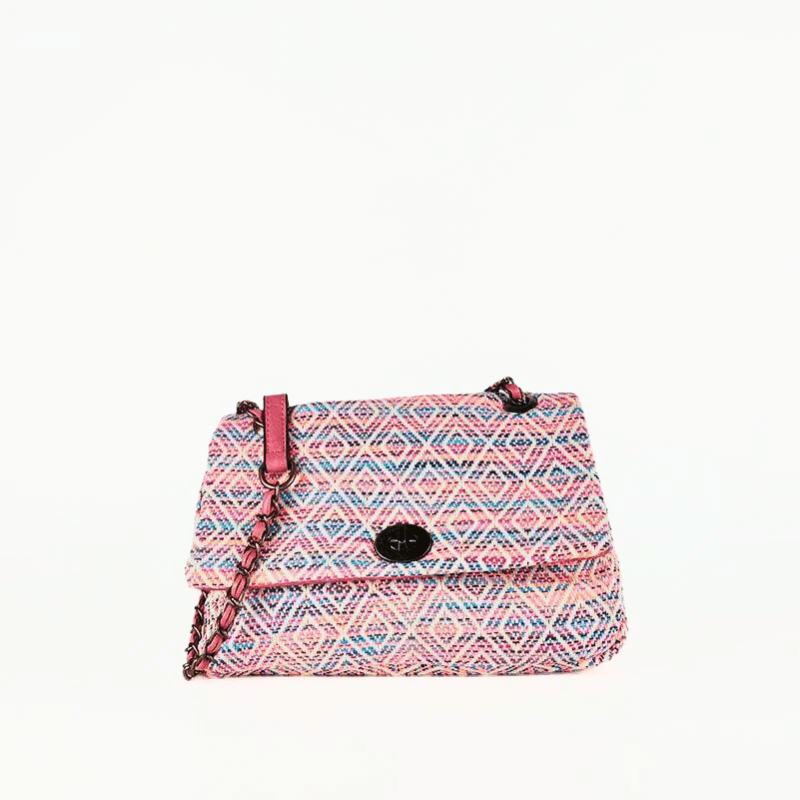 Bolso de Hombro Estampado Monogram Rosa - KAF Bolsos