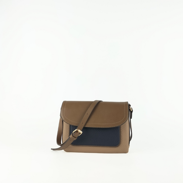 Bolso de Hombro Bicolor Efecto Piel