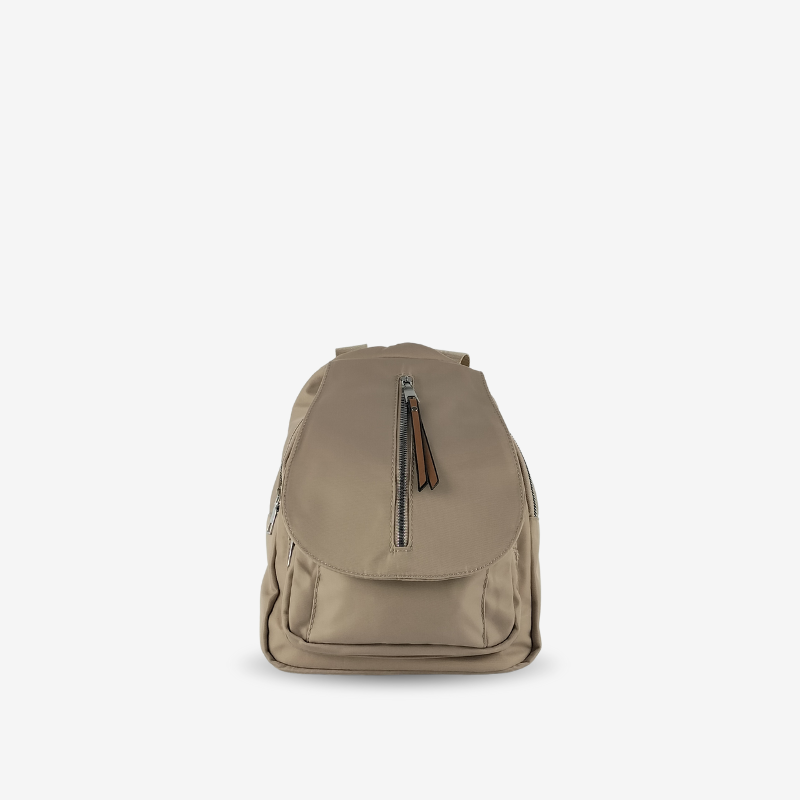 Mochila Mediana Nylon Taupe