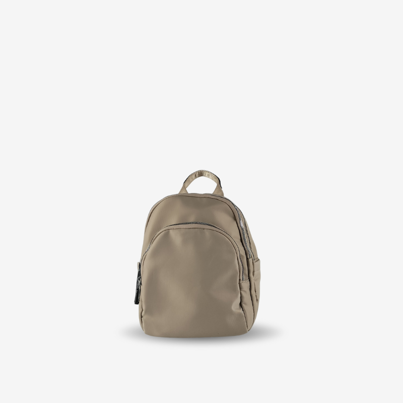 Mochila Pequeña Nylon Taupe