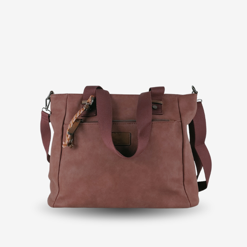 Shopper Efecto Piel Burdeos