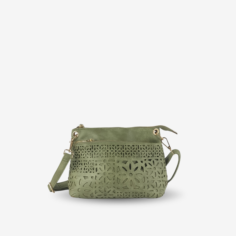 Bolso de Hombro Troquelado Verde