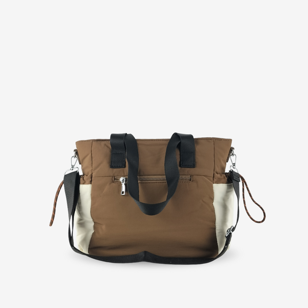Tote Nylon Color Block Marrón
