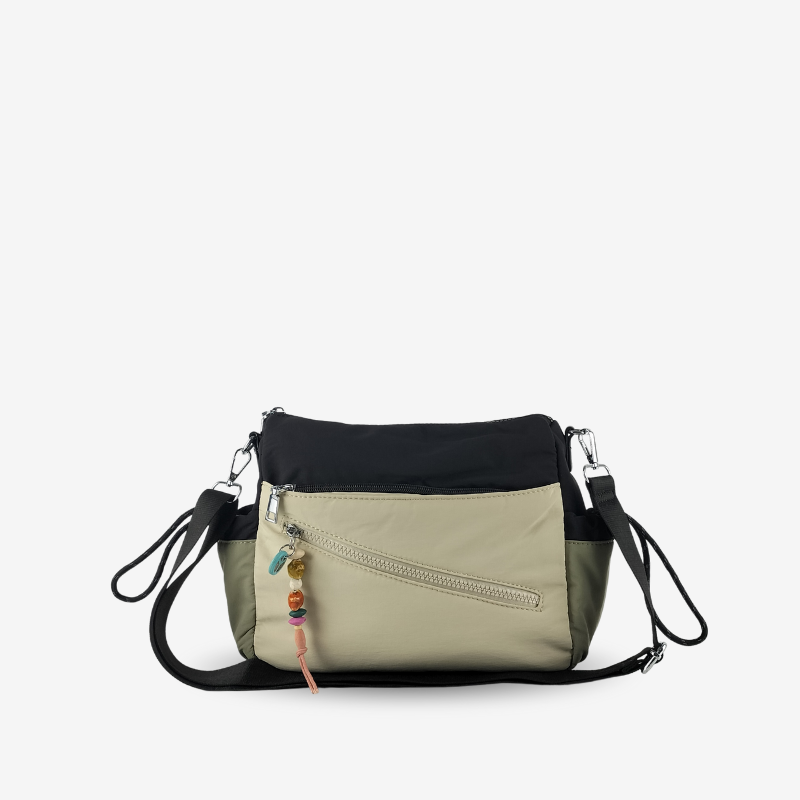 Bandolera Nylon Color Block Negro