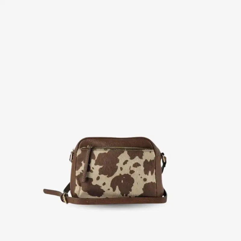 Bandolera Estampado Vaca Marrón