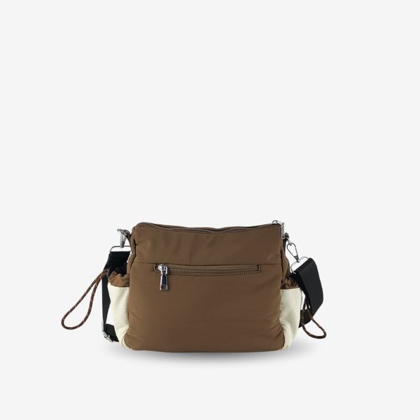 Bandolera Nylon Color Block Marrón