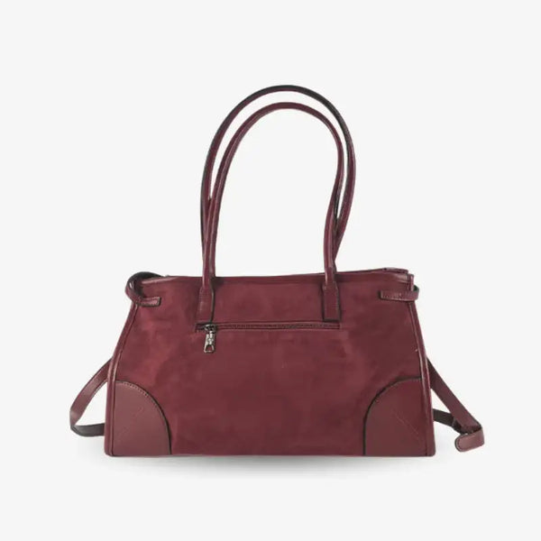 Bolso de Hombro Efecto Ante con Colgante