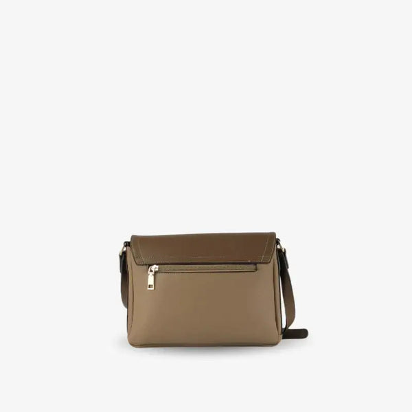 Bolso de Hombro Bicolor Efecto Piel