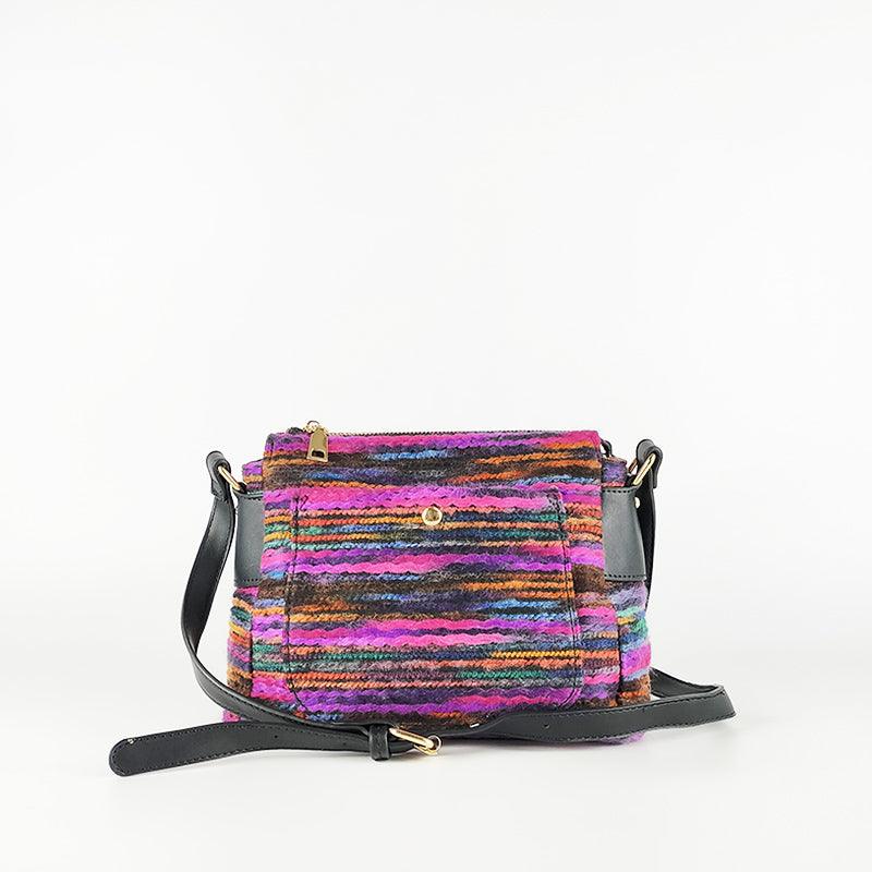 Bandolera Paño Mezclilla Fucsia - KAF Bolsos