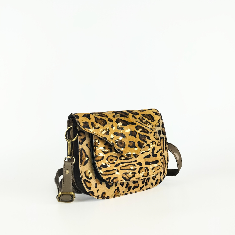 Bandolera Animal Print Estampado Leopardo Negro