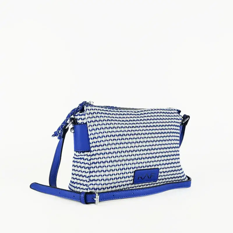 Bolso Bandolera Diseño Monogram Azul - KAF Bolsos