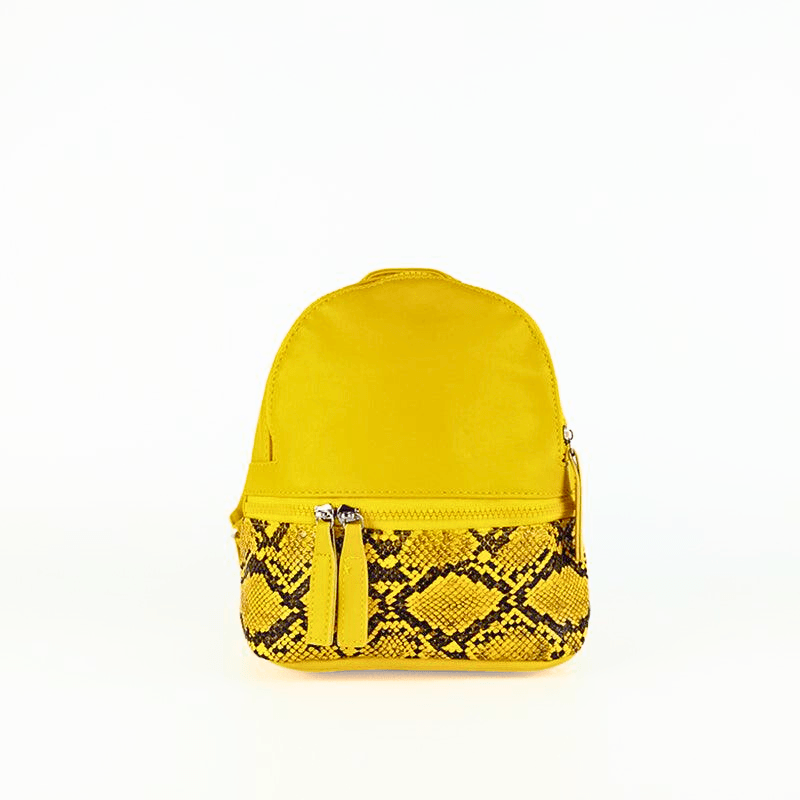 Mochilas Pequeña Estampado Animal Amarillo - KAF Bolsos