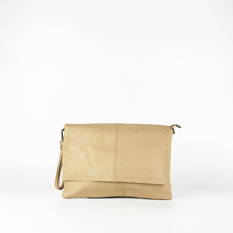 Bolso de Mano con Solapa Beige - KAF Bolsos