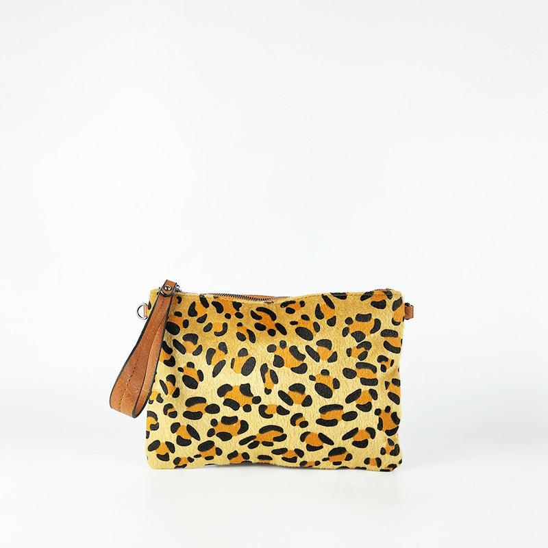 Bolso de Mano Animal Print Marrón - KAF Bolsos