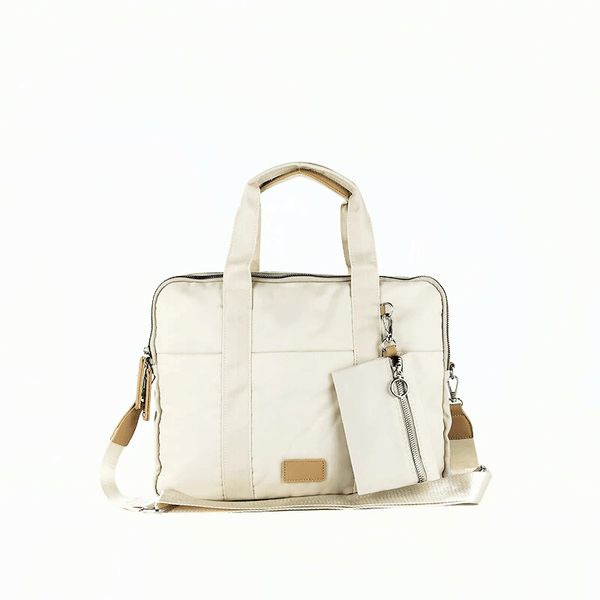 Bolso para Ordenador con Cartera Beige - KAF Bolsos