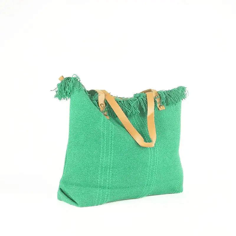 Maxi Bolso de Lona Verde - KAF Bolsos