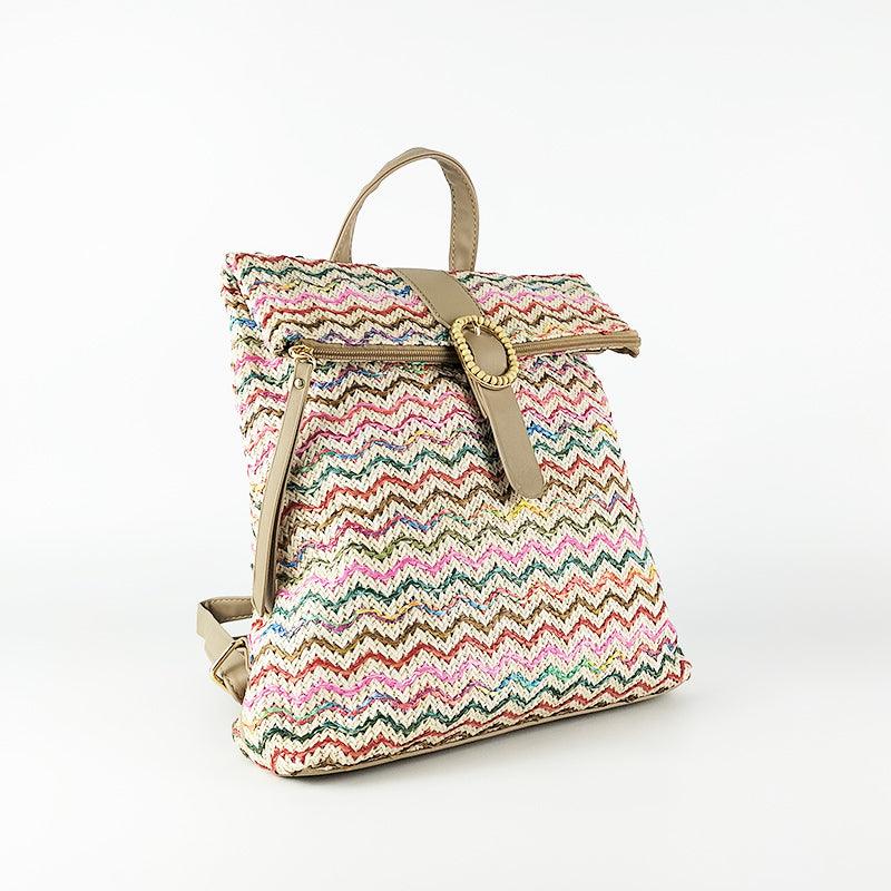 Mochila Rafia Multicolor - KAF Bolsos