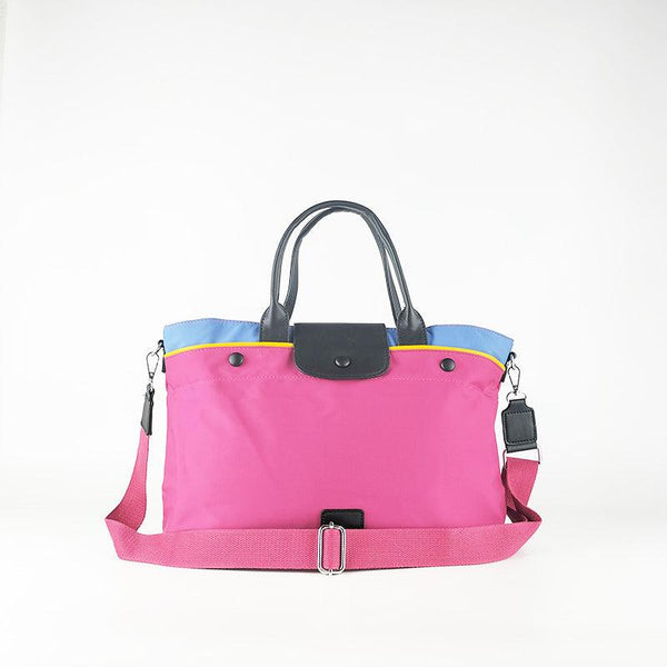 Shopper de Nylon con Bandolera Fucsia - KAF Bolsos