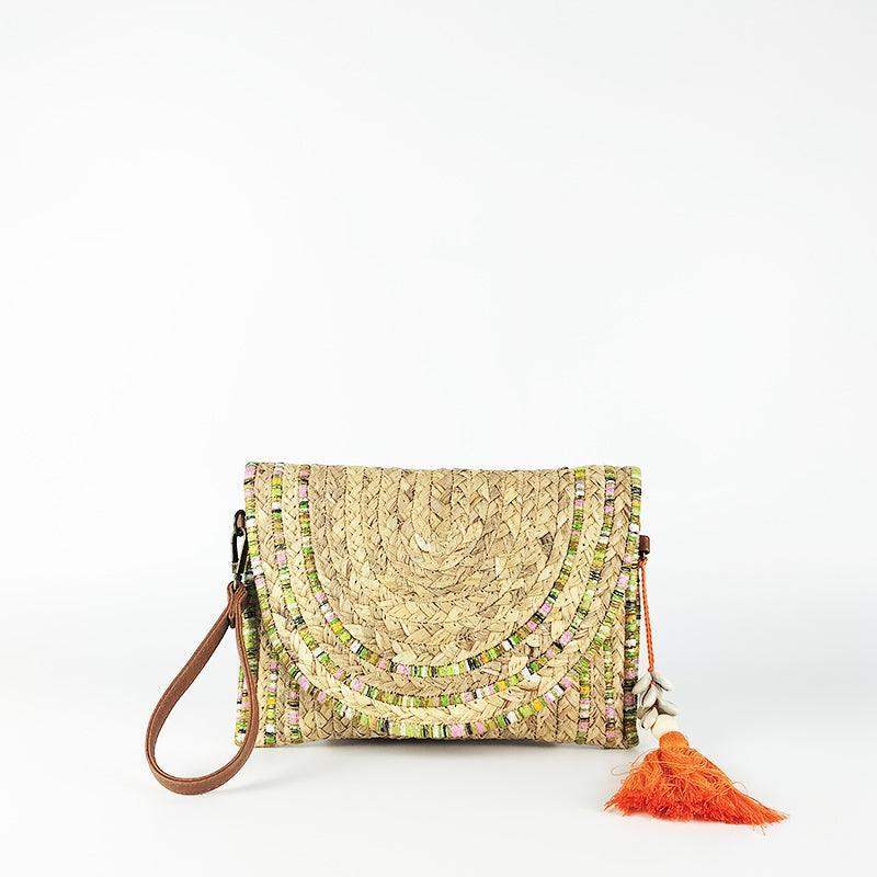 Bolso de Mano Yute con Bandolera Verde - KAF Bolsos