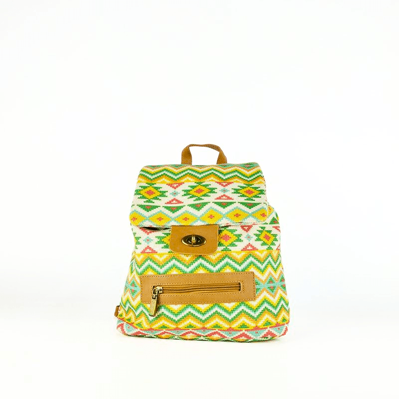 Mochila Estampada Verde - KAF Bolsos