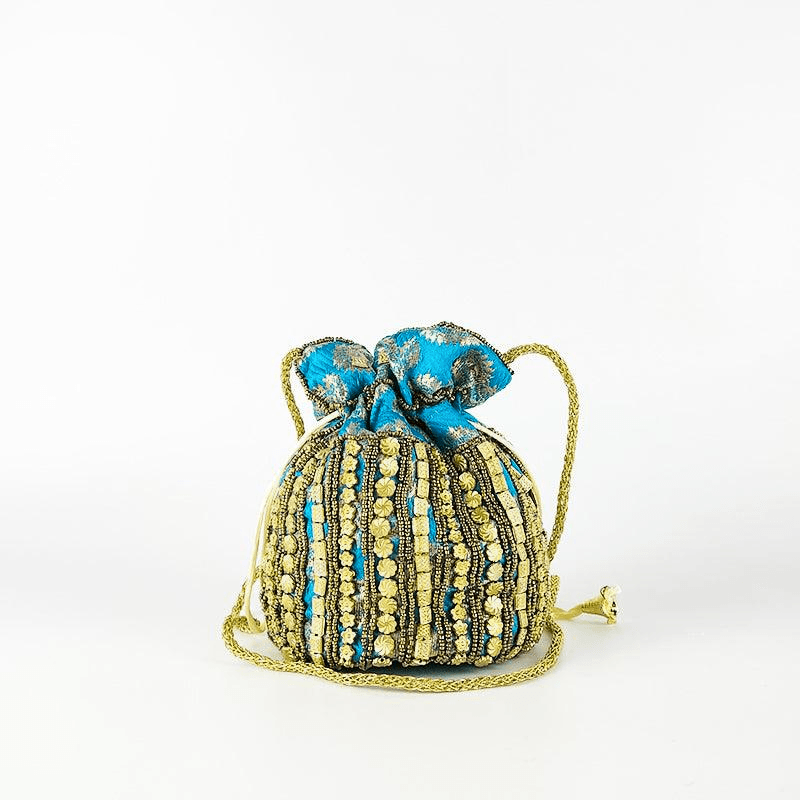 Bolso Bombonera Hindú Azul - KAF Bolsos