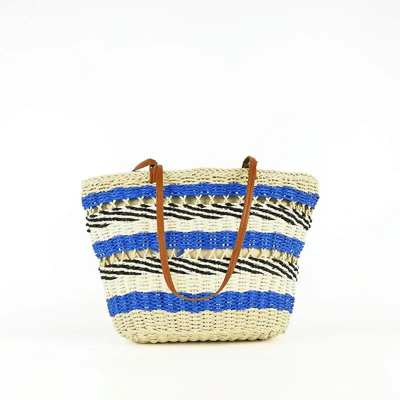 Tote de Rafia Azul - KAF Bolsos