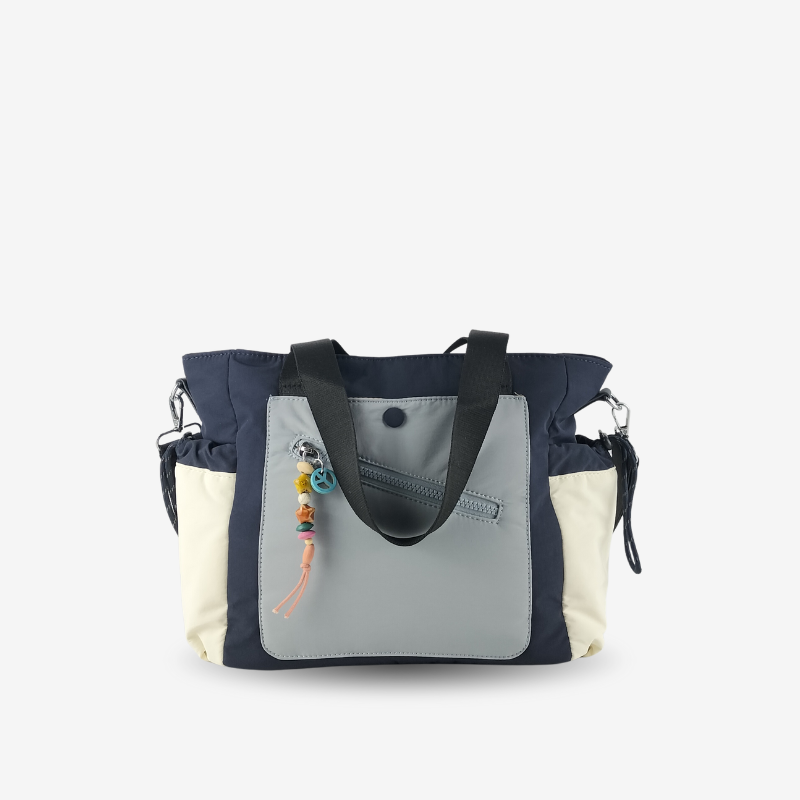 Tote Nylon Color Block Azul
