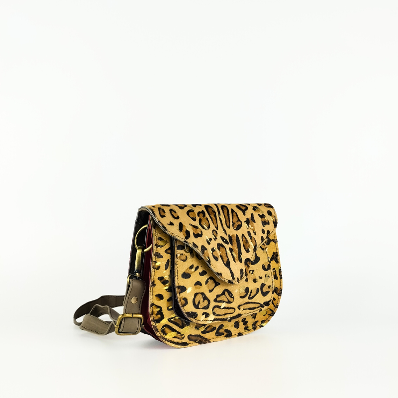 Bandolera Animal Print Estampado Leopardo Rojo